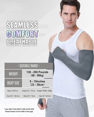 UV Sun Protection Cooling Arm Sleeves with Thumb Hole for Men Women Youth