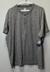 Flag & Anthem Madeflex Performance Henley T Shirt Size XL Heather Gray