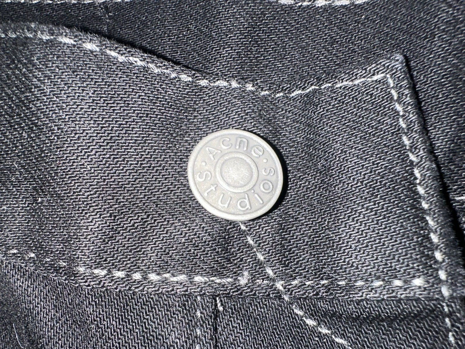 Acne Studios Black Denim Wide Leg Jeans Button Fly High Rise Excellent gallery