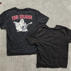 2 TRUE RELIGION ORIGINAL BUDDHA FACE Short Sleeve Graphic T-shirt 2XL Black