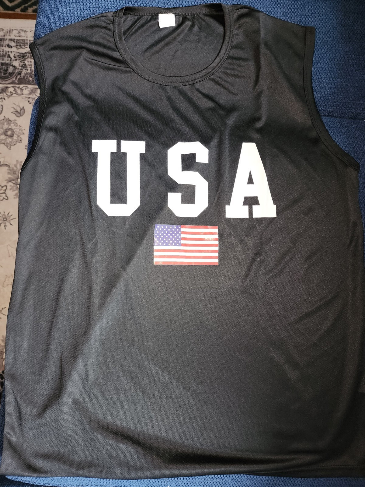 Men's USA Flag Sleeveless Muscle Shirt Size XL gallery