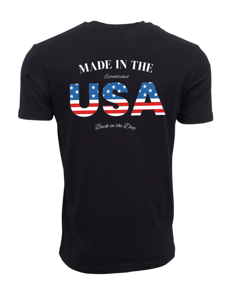 MADE IN THE USA ESTABLISHED BACK IN THE DAYS OLD GUYS T SHIRT
