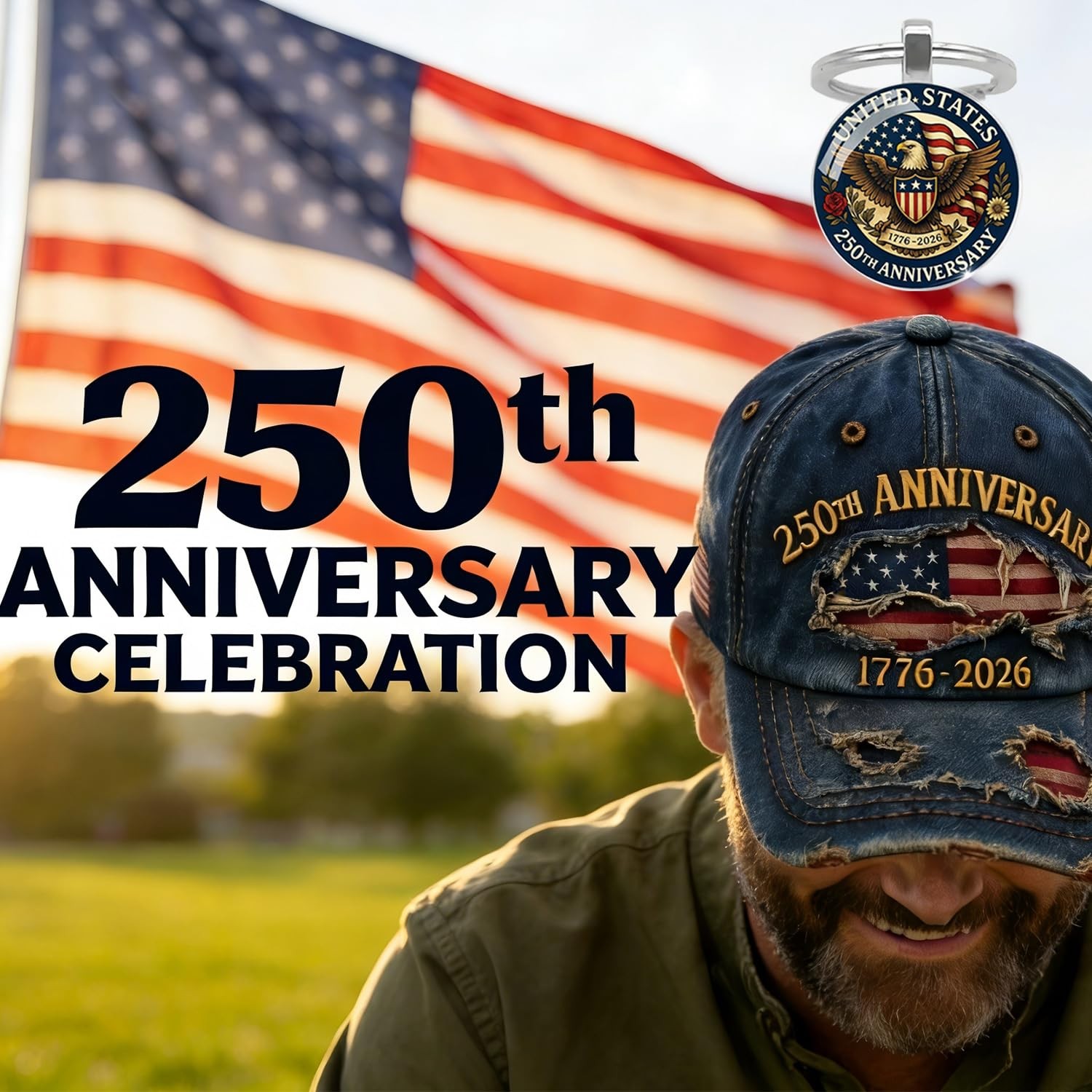 USA 250th Anniversary Hat 1776-2026 - USA Patriotic Baseball Cap, Adjustable ... gallery