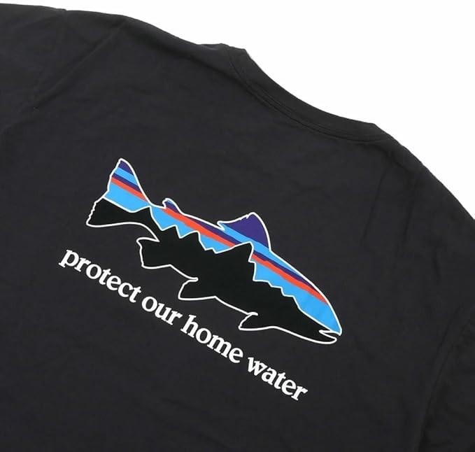 Patagonia - M's Home Water Trout Organic T-Shirt - Ink Black 37547 Small - NWT gallery