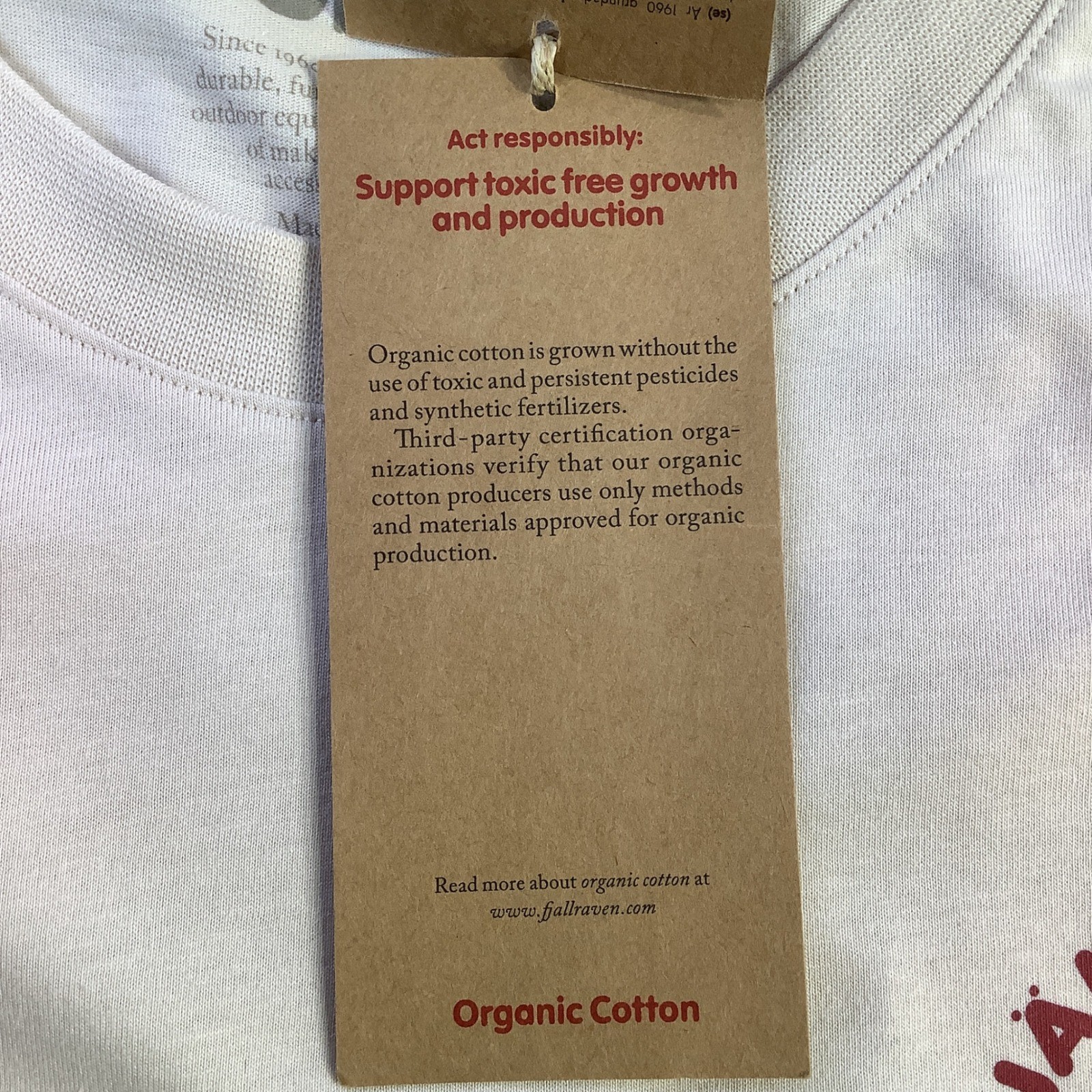 Fjallraven Kanken T-shirt Boston Chalk White Organic Cotton Unisex Small NWT gallery