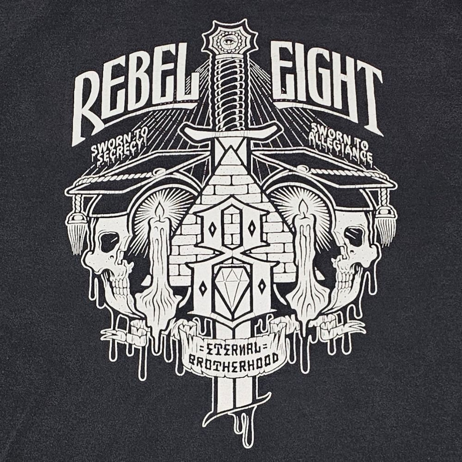 Rebel Eight Black Graphic T-Shirt for Men 2xl gallery