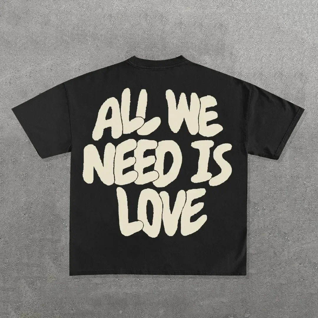 Men's Hip Hop Graphic Print Oversized Cotton Round Neck T-Shirt Streetwear gallery