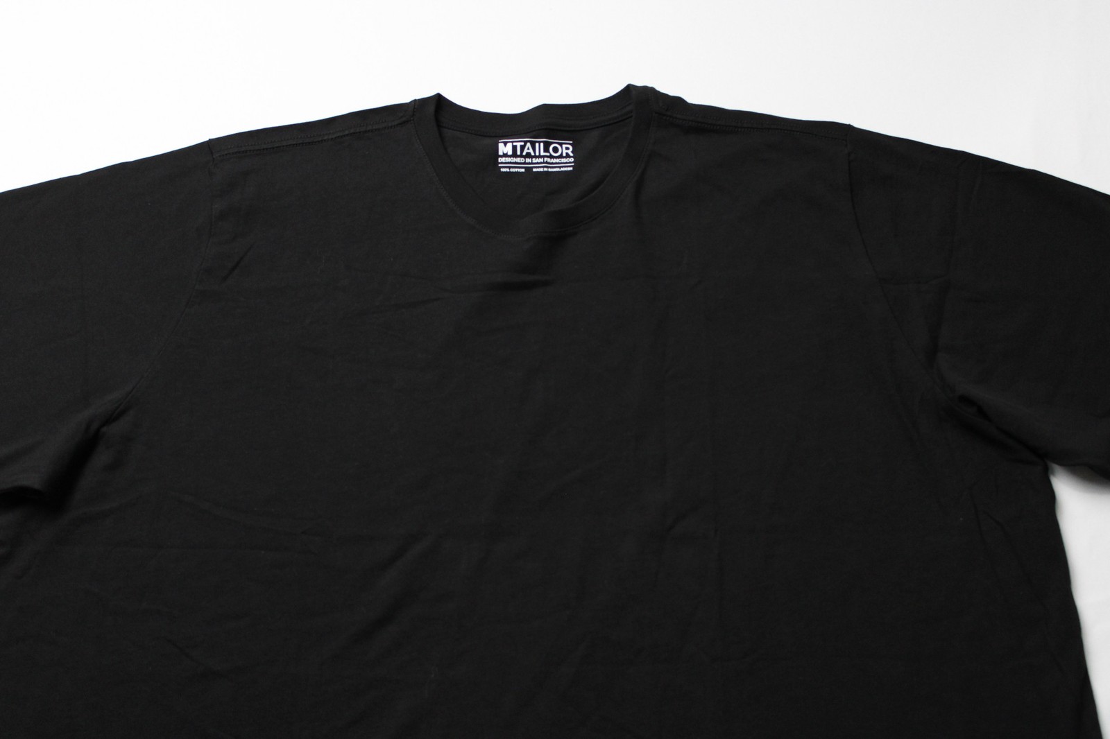 MTailor Men's Solid Short Sleeve Basic T-Shirt EJ3 Black See Description NWT gallery