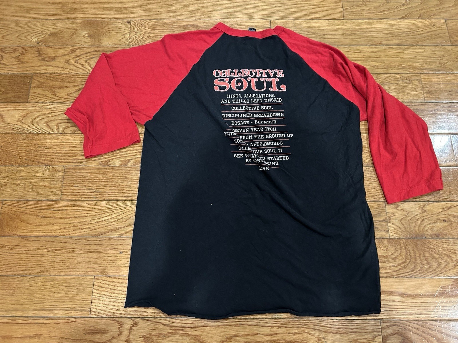 Collective Soul Band Shirt Mens L Tultex Raglan Baseball Tee Tour Discography gallery