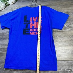 Verizon Wireless T Shirt Size Large Blue Double Sided Graphic Work