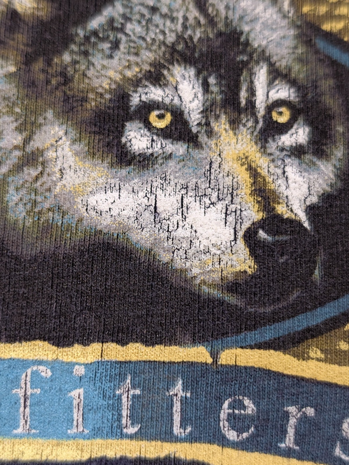Vtg Alaska Outfitters Wolf Cityscape XXL Men's Navy T-shirt gallery