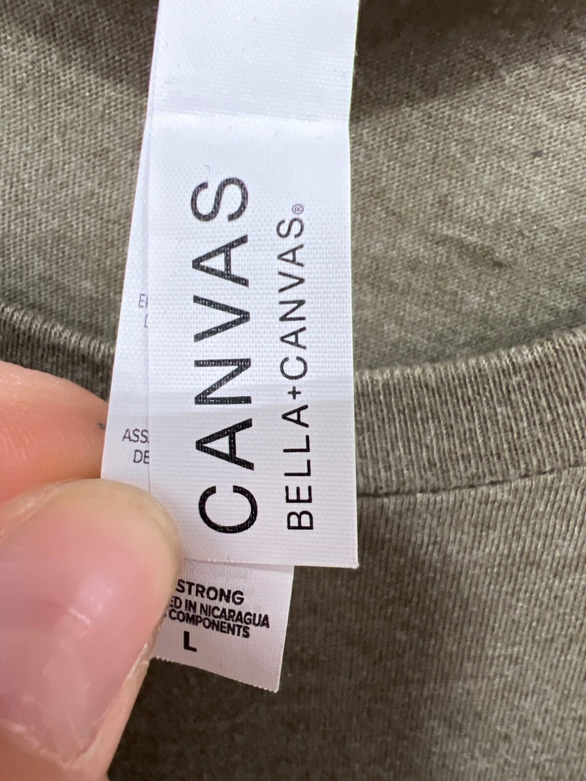 Bella + Canvas Love Graphic T Shirt Mens Large Crewneck Short Sleeve Olive Green gallery
