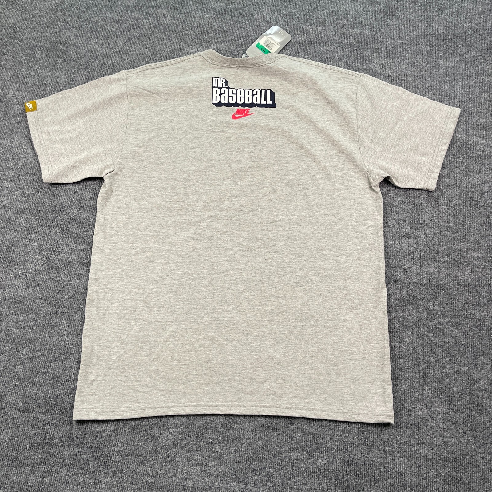 NWT Vintage 2005 NIKE Funny Mr Baseball Knock Your Balls Out Shirt XL 23x28 Gray gallery