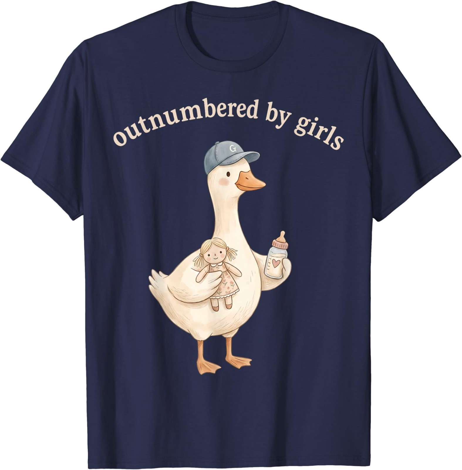 Outnumbered By Girls Funny Dad Goose Family Life T-Shirt gallery