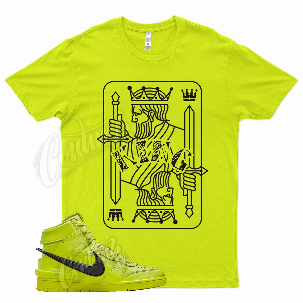Yellow KING Shirt for Ambush N Dunk Atomic Green Flash Lime Neon Volt Tennis gallery