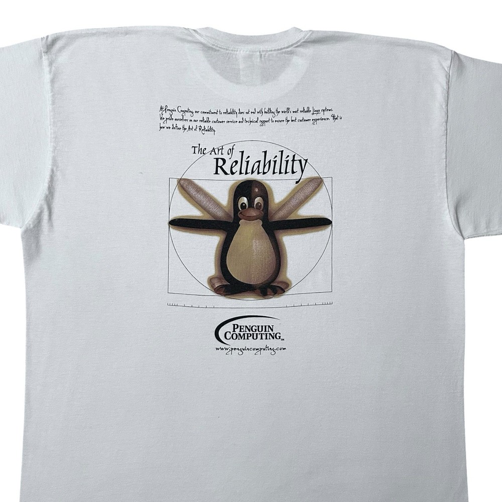 Vtg 90s Linux Penguin Computing Technology T-Shirt Sz XXL Tech Apple Microsoft