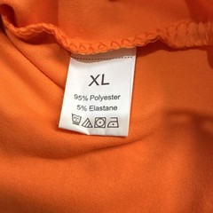 Mens Orange Polyester Elastane Crew Neck T-Shirt XL ‘ A2
