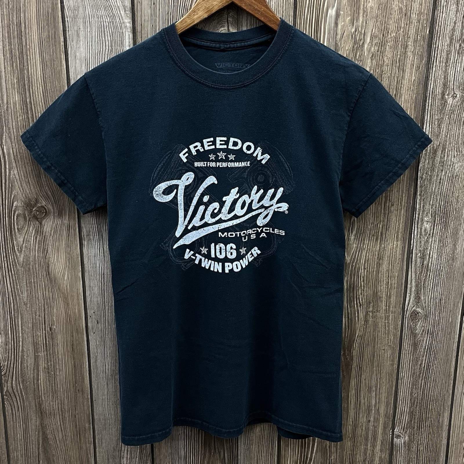 Victory Motorcycles V-Twin Power South Dakota Graphic Tee Shirt Black Mens Small