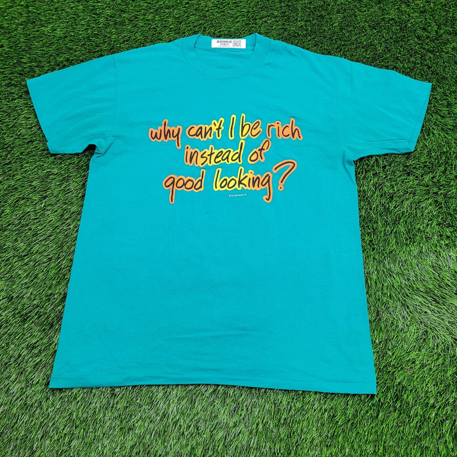 Vintage 90s Funny Good Looking Guy Shirt M/L 21×27 Statement