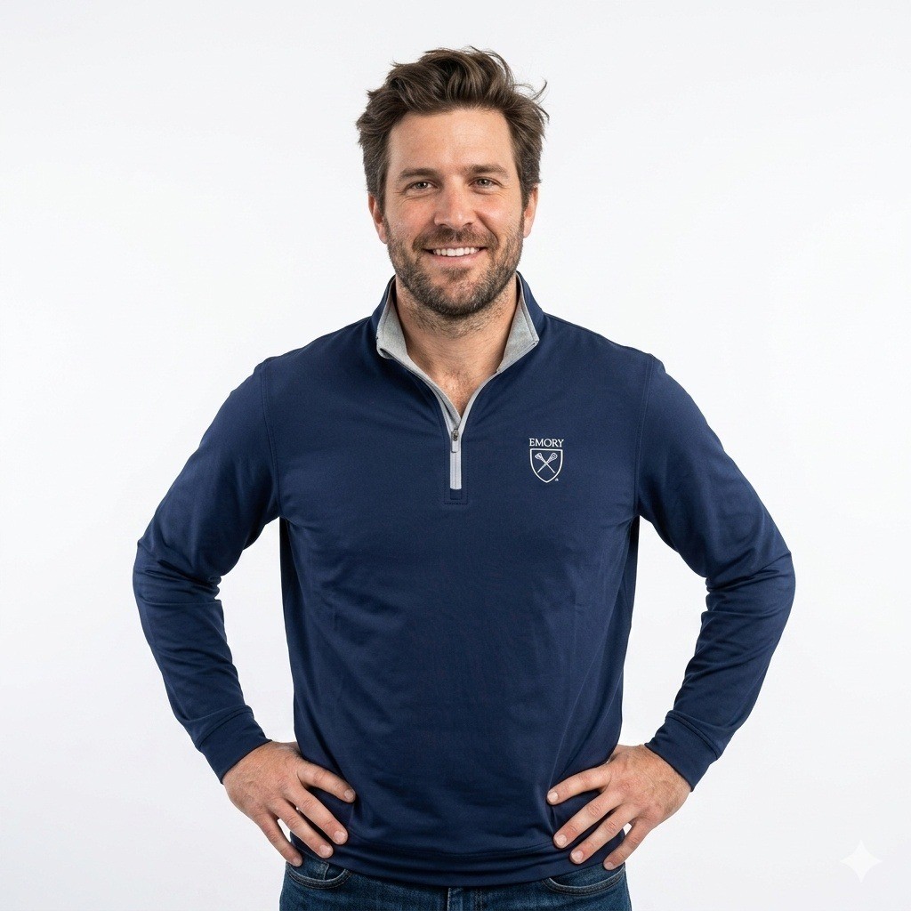 Emery University Peter Millar 1/4 Zip Mens Large Navy ME0EK40 **NEW** gallery