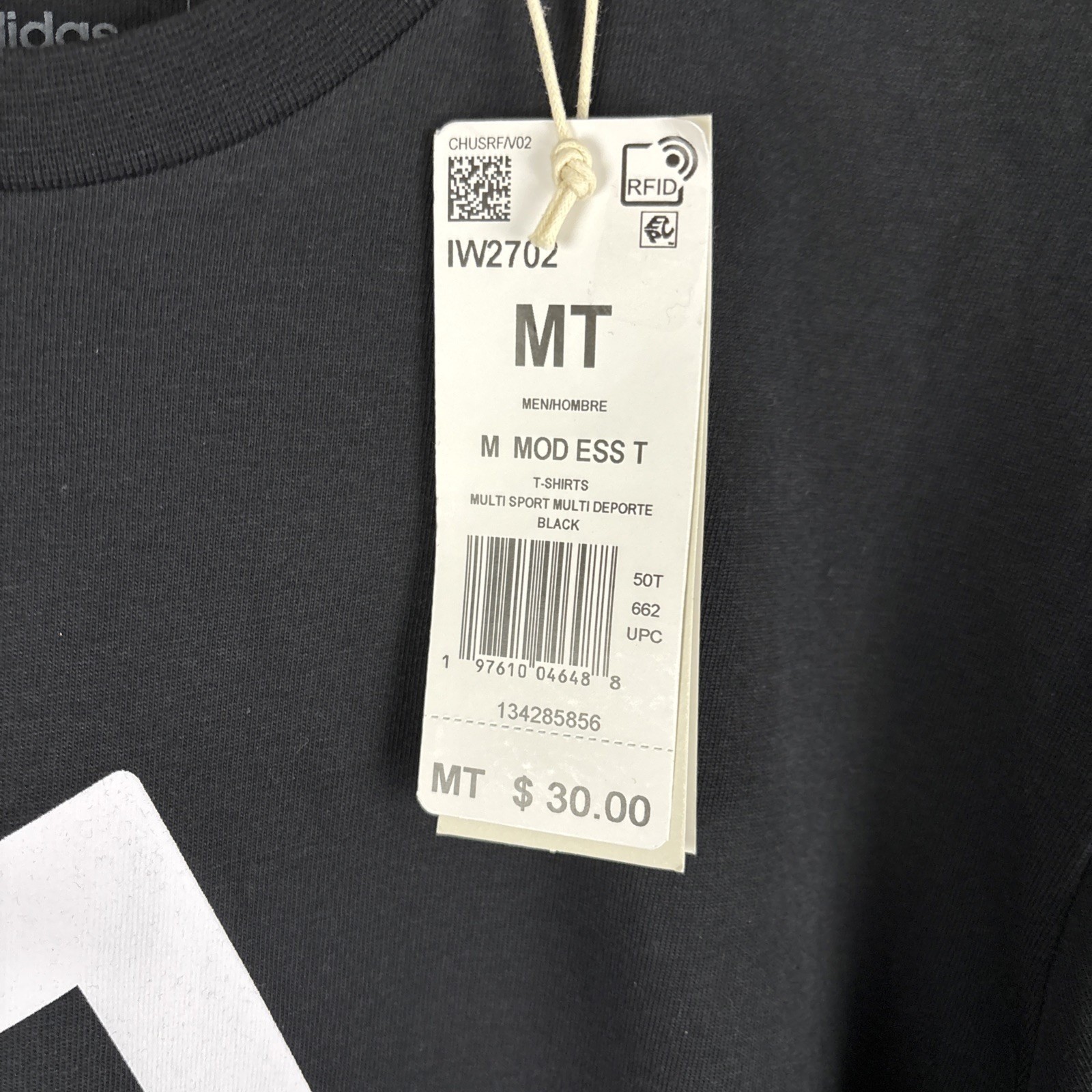 adidas Men's Black White Modern Essentials Graphic Tee (IW2702) Medium Tall NWT gallery