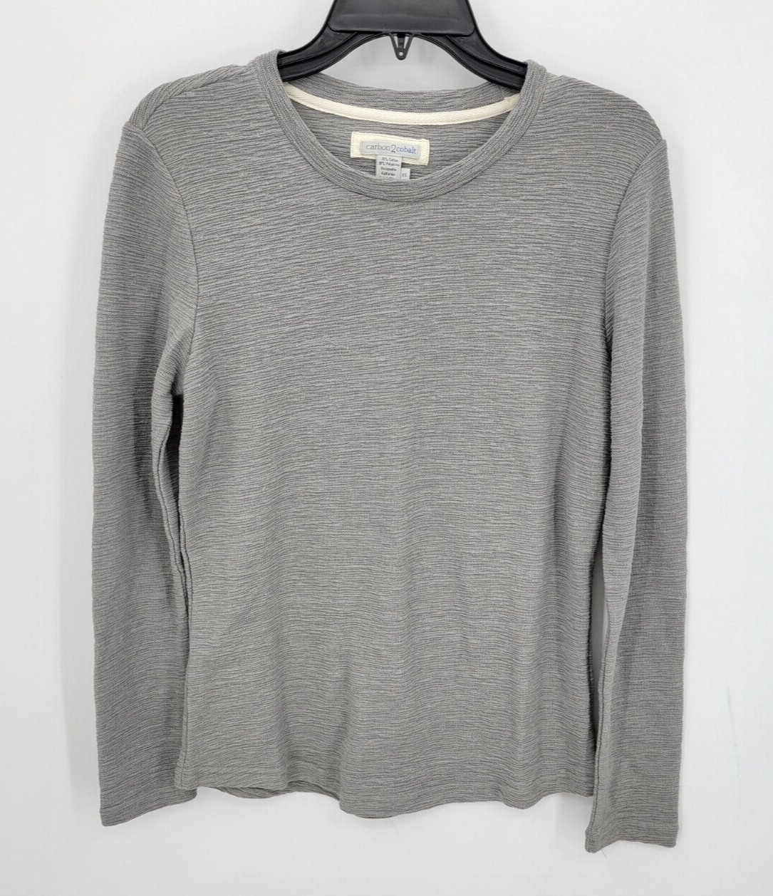 Carbon2Cobalt Shirt Mens XS Gray Crew Neck Long Sleeve Pullover Stretch Knit gallery