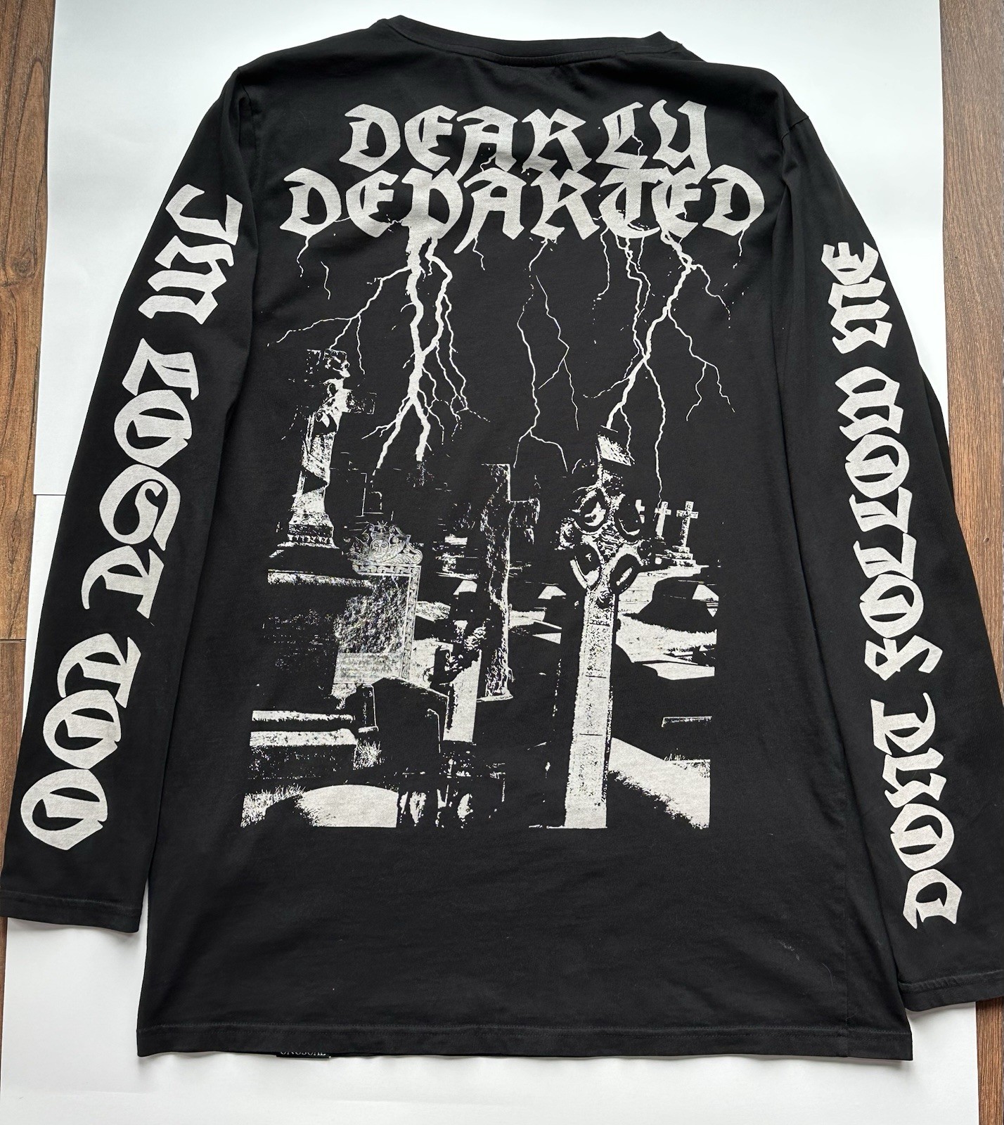 Killstar Dearly Departed Long Sleeve Black Grim Reaper T-Shirt unisex XL gallery