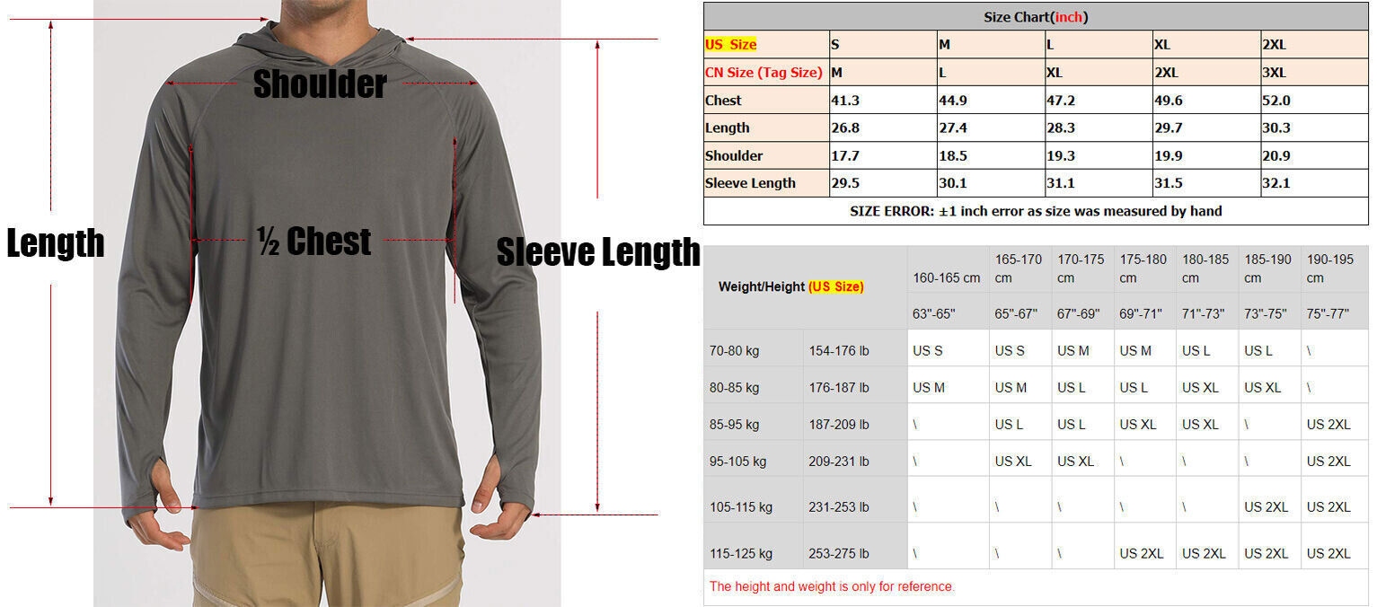 Men's UPF50+ Hoodie Shirts Fishing Hiking Sun Shirts Quick Dry Workout T-Shirts gallery