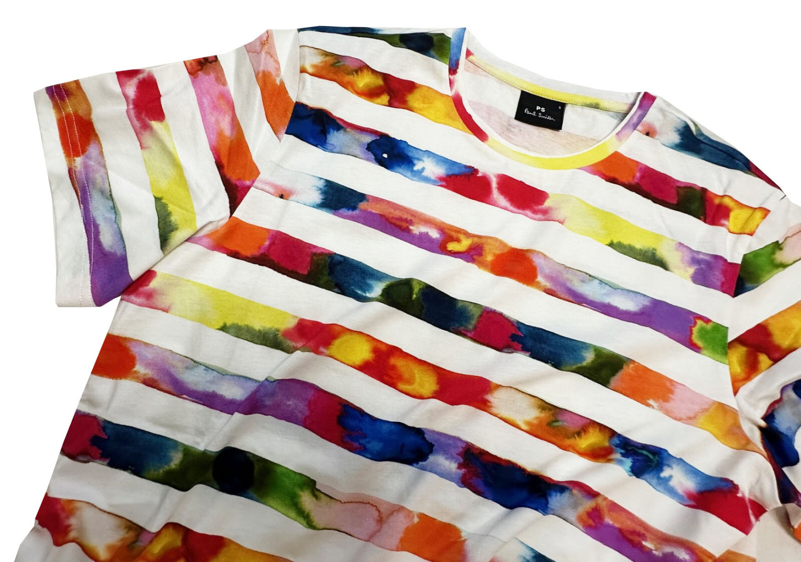 PAUL SMITH 100% COTTON MULTICOLOURED T-SHIRT / TOP BRAND NEW TAGS RARE SZ-S gallery