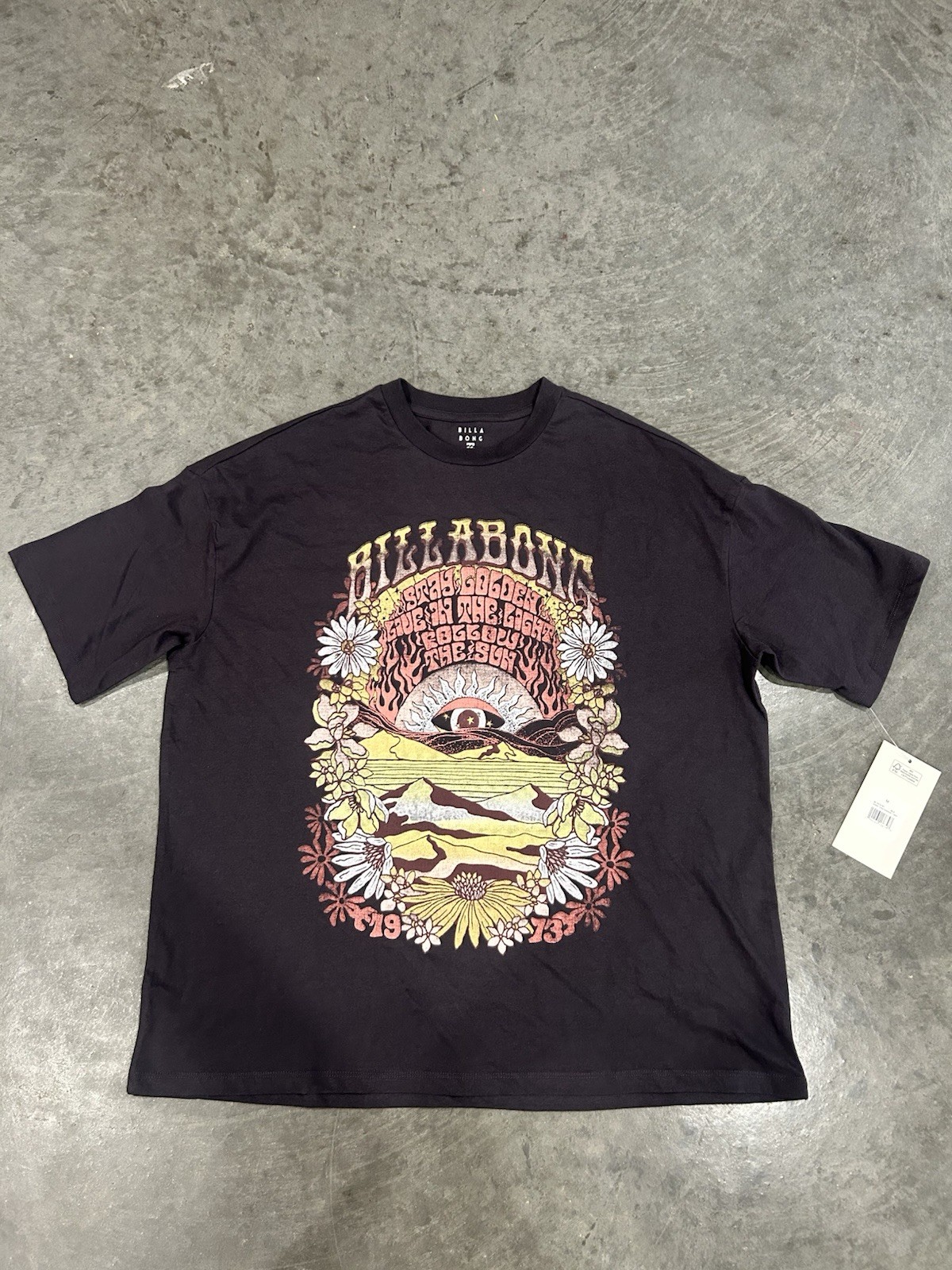 Billabong Men’s Black Graphic Logo Crew Neck Short Sleeve Cotton Knit Tee M gallery