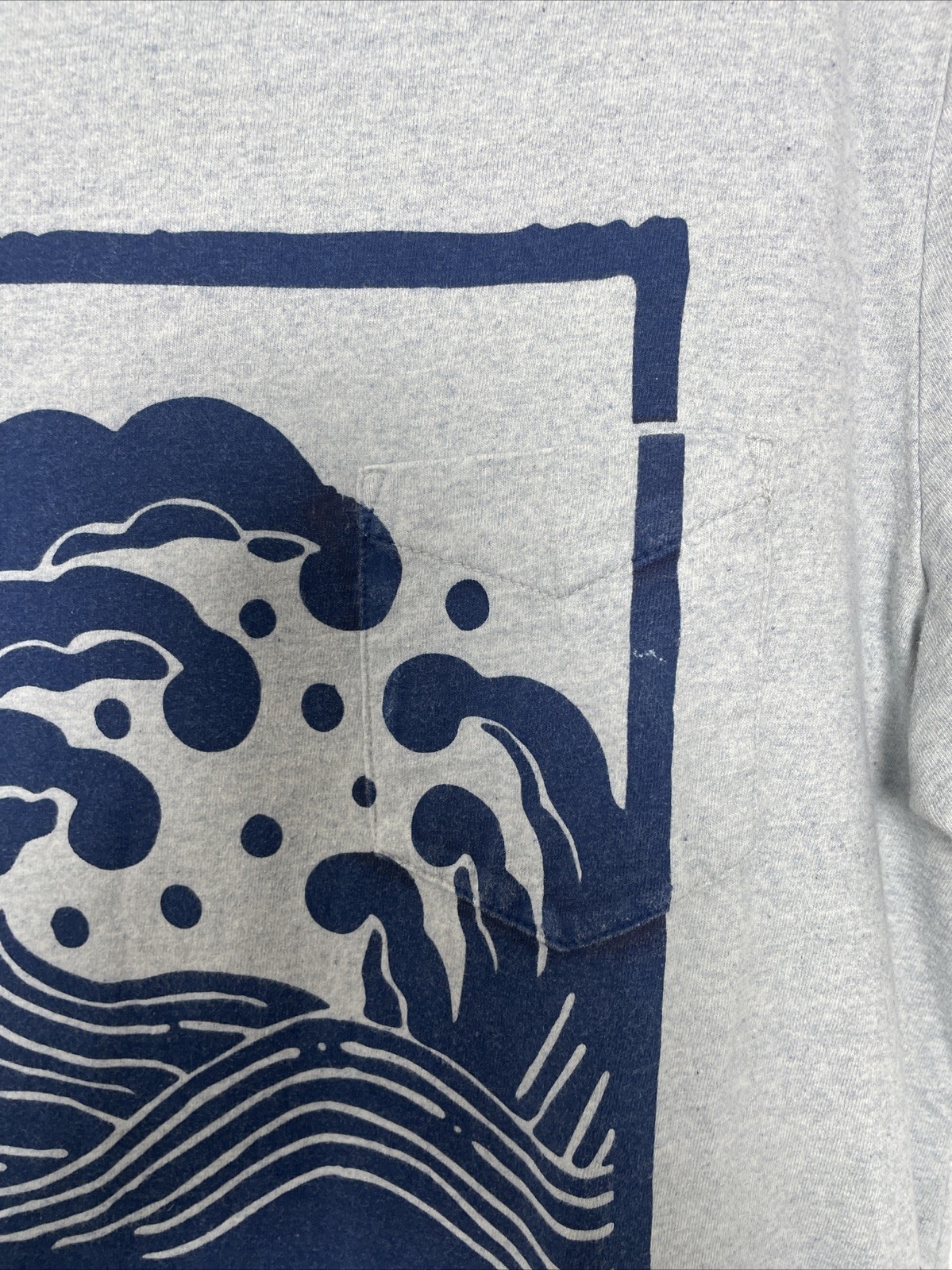 Levi’s x Outerknown Collab Pocket T-Shirt Mens Medium Blue Ocean Print *READ gallery