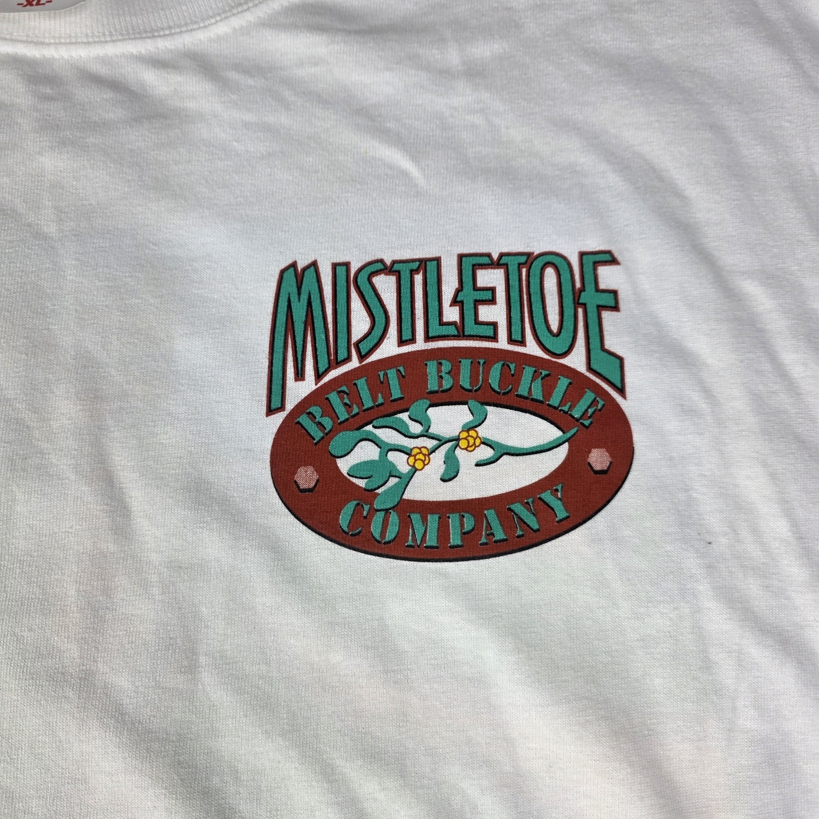 2005 Mistletoe Belt Buckle Company Deer Hunting Parody Funny Shirt Size XL gallery