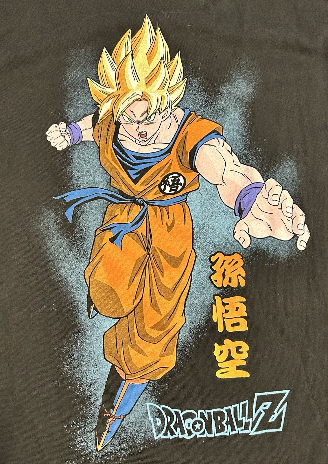 Dragon Ball Z Men's T-Shirt Black, Graphic Print, Goku Super Sayian Anime Size S gallery