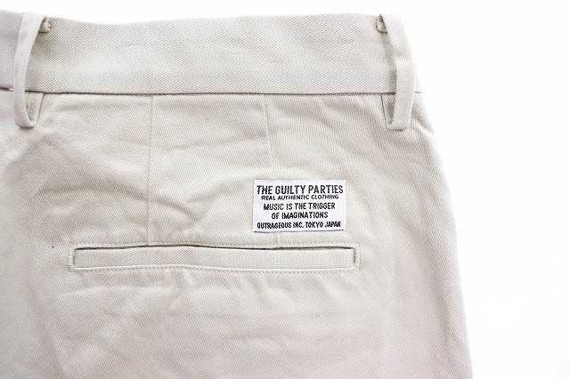 WACKO MARIA DOUBLE PLEATED CHINO TROUSERS BEIGE SIZE 2XL 23SS WMP PT02 2 Tuck Ch gallery