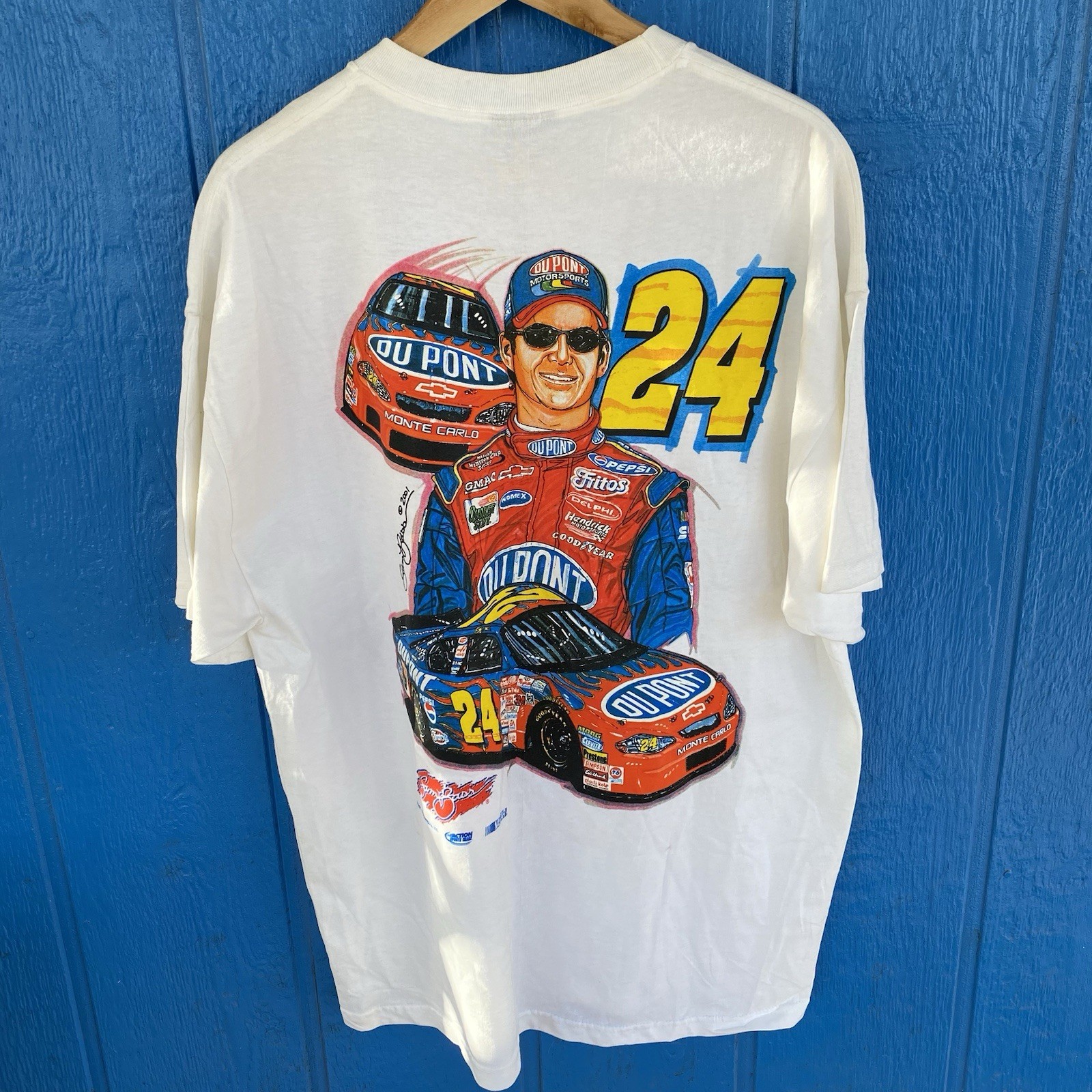 Vintage Nascar Jeff Gordon 2001 T-Shirt Size L NWOT NOS #24 Y2K Read gallery