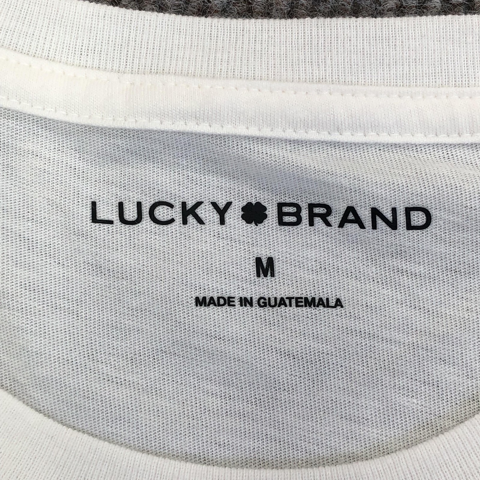 Lucky Brand Shirt Mens Medium White Bear 1990 Clover Arrows Graphic Crewneck Tee gallery