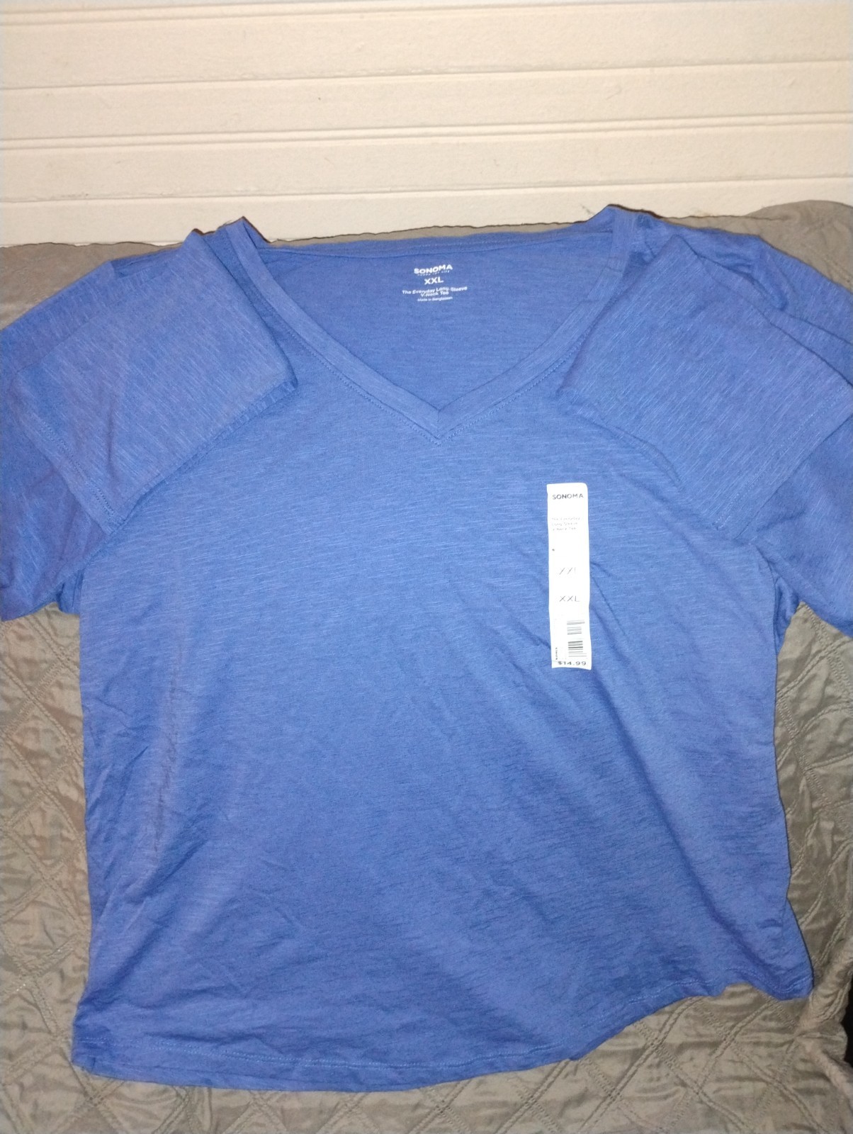Sonoma Goods For Life Men's XXL The Everyday V-Neck Long Sleeve Tee Blue gallery