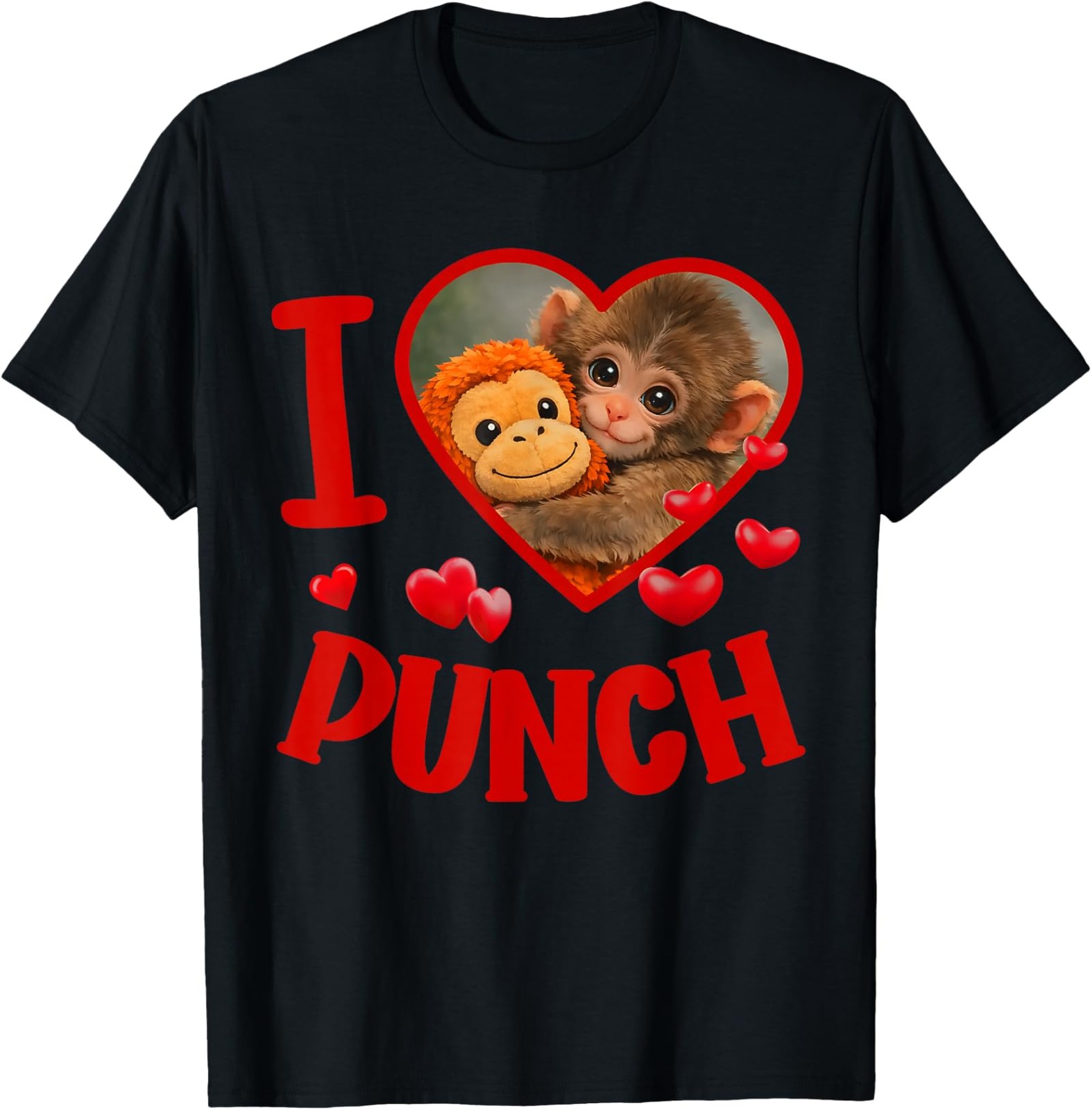 I Love Baby Monkey Punch Cute Meme T-Shirt gallery