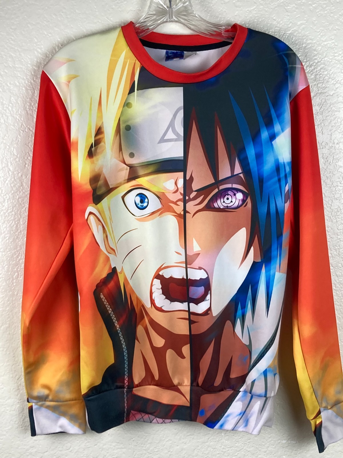 Naruto Sasuke Split Face Long Sleeve Graphic Shirt Mr 1991 Inc Miss G0 Size M