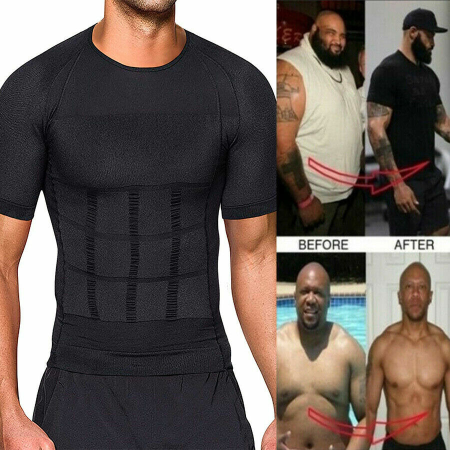 Men's Slimming Body Shaper Posture Corrector Vest Abdomen Compression Shirt Tops gallery