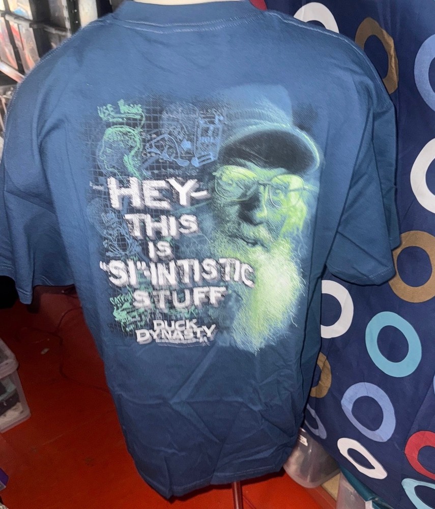 Duck Dynasty “Hey-This Is Si-Intistic Stuff” Uncle Si Blue Men’s Size MEDIUM