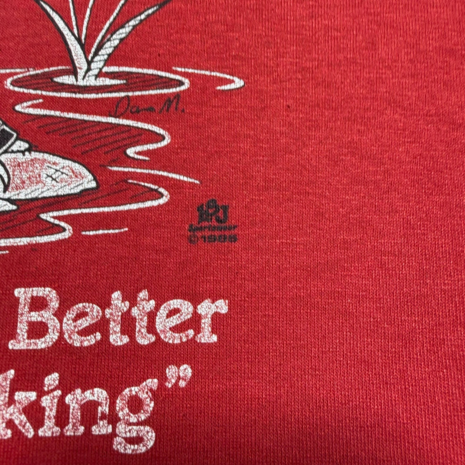 Vintage 1988 Worst Day Fishing Better Than Best Day Working Funny T-Shirt Large gallery