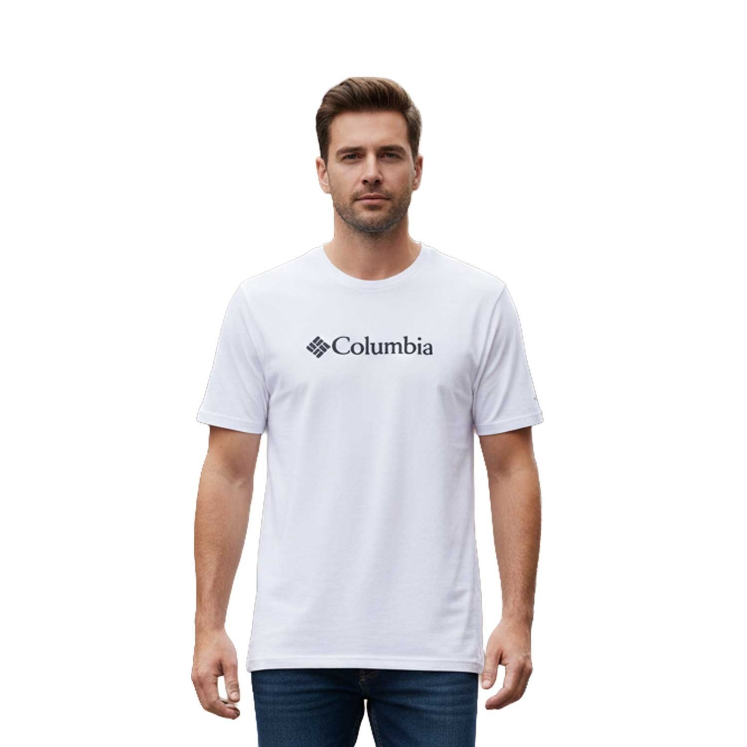 Columbia Men's White T-Shirt CSC Basic Logo Everyday Wear S/S Tee (S05) gallery