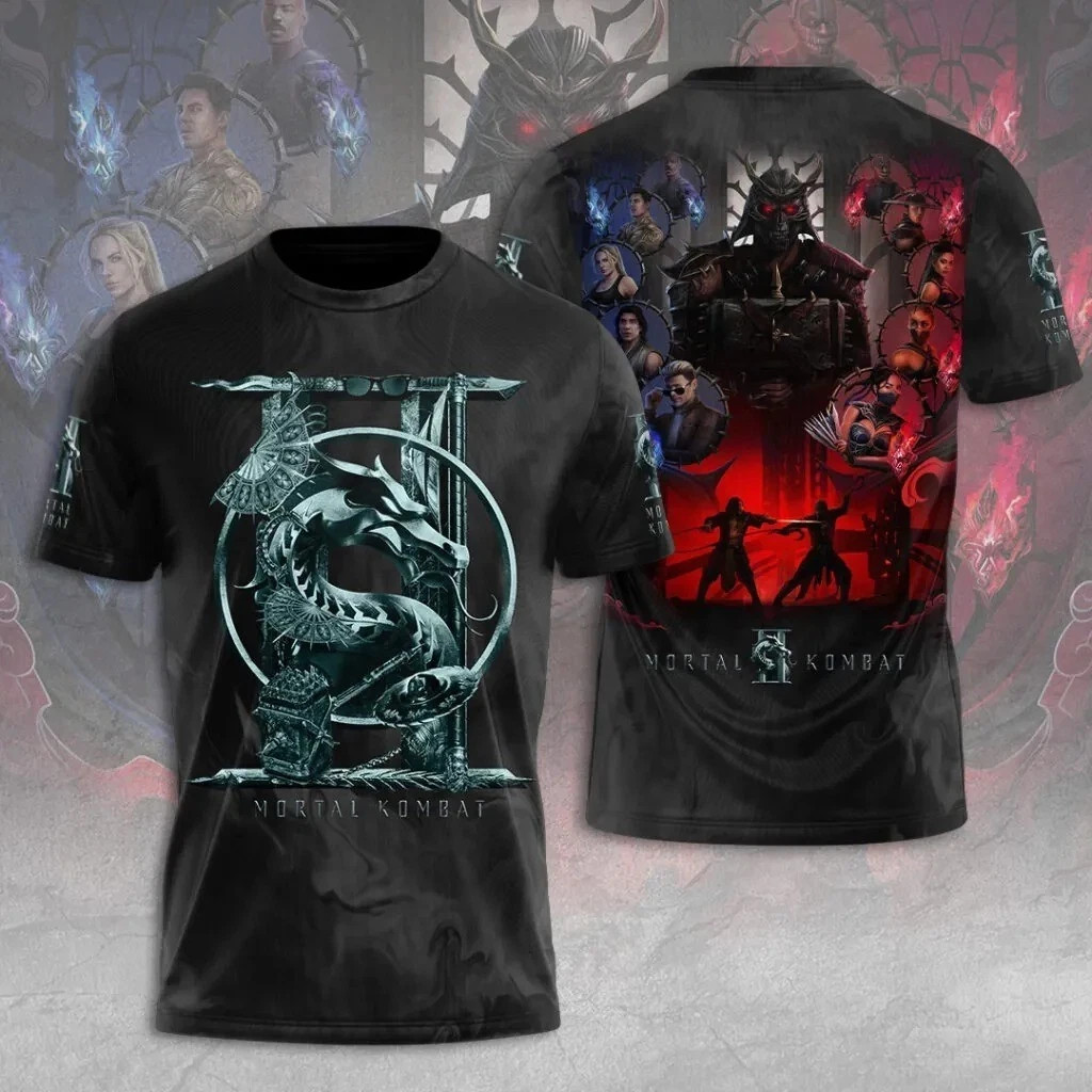 Mortal Kombat 2 Movie Shirt 2026 Shao Kahn All Over Print Graphic Black Tee Men gallery