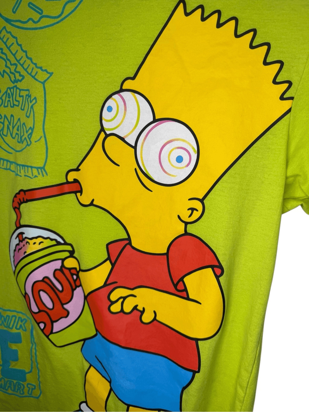 The Simpsons Men’s Medium Bart Simpson Graphic T-Shirt Lime Green gallery