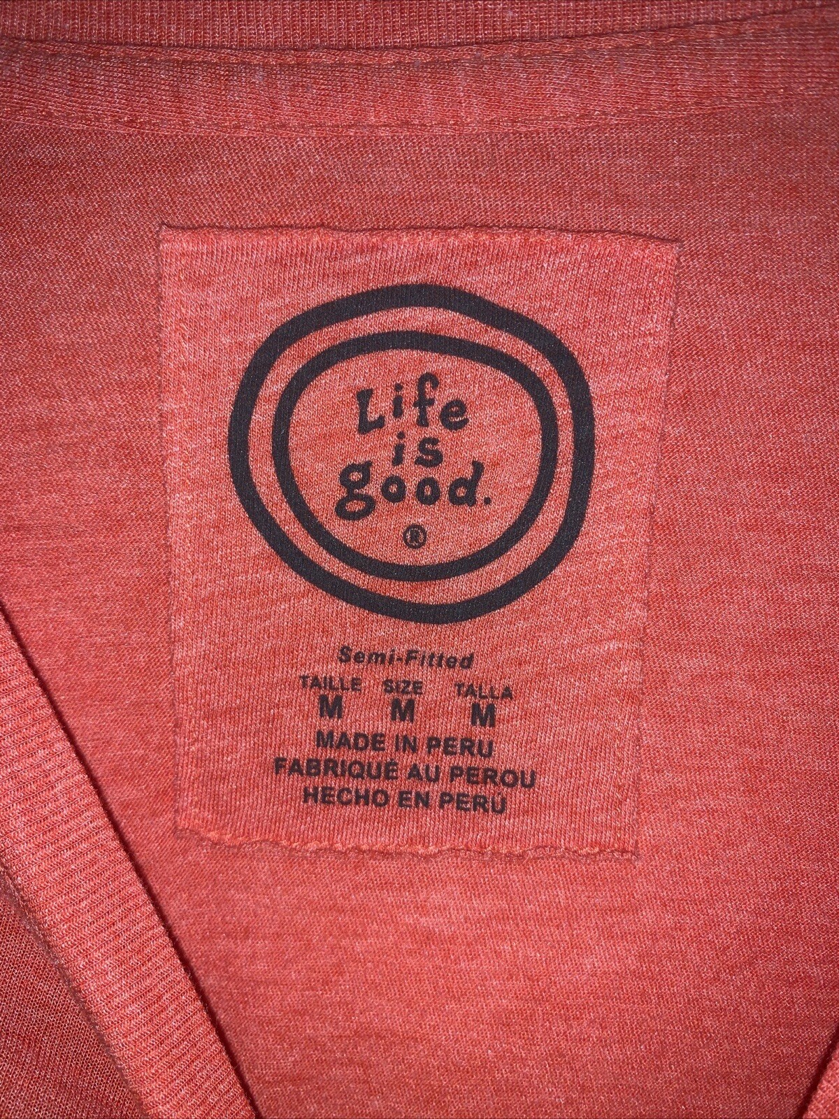 Life Is Good Orange~Rust Semi-Fitted Men's Medium Long Sleeve T-Shirt Bike Tours gallery