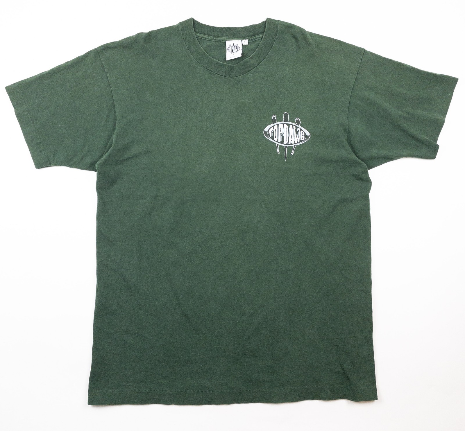 Vintage 1994 Top Dawg T-Shirt Single Stitch Double Sided New Breed Hawaii Green gallery