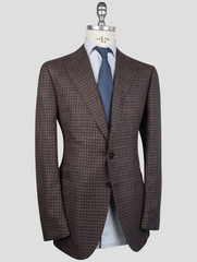 NEW CESARE ATTOLINI BROWN BLUE WOOL SILK BLAZER US 46 – EU 56 CA27