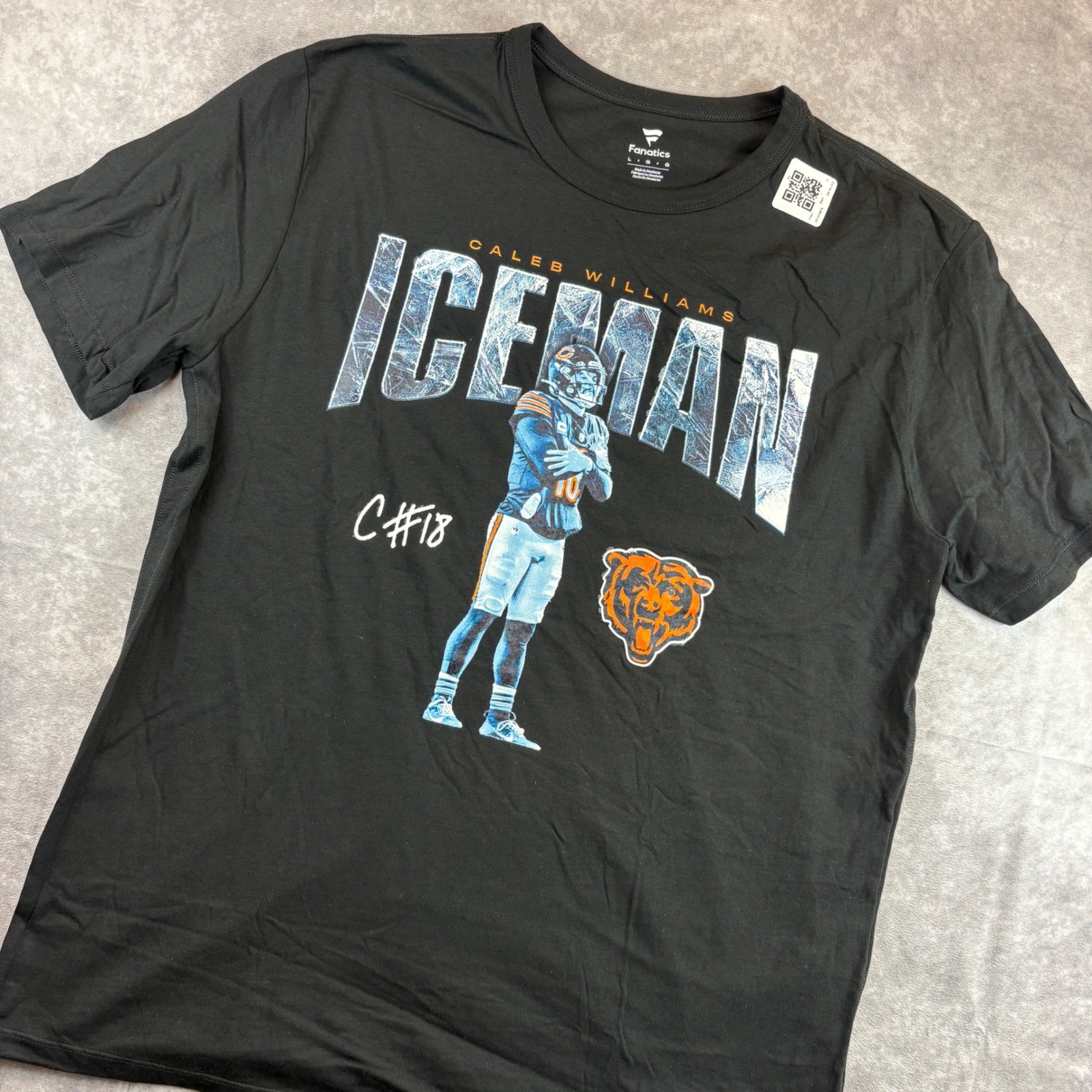 Chicago Bears Caleb Williams Graphic T-Shirt Mens Large Black Iceman Tee NWOT gallery