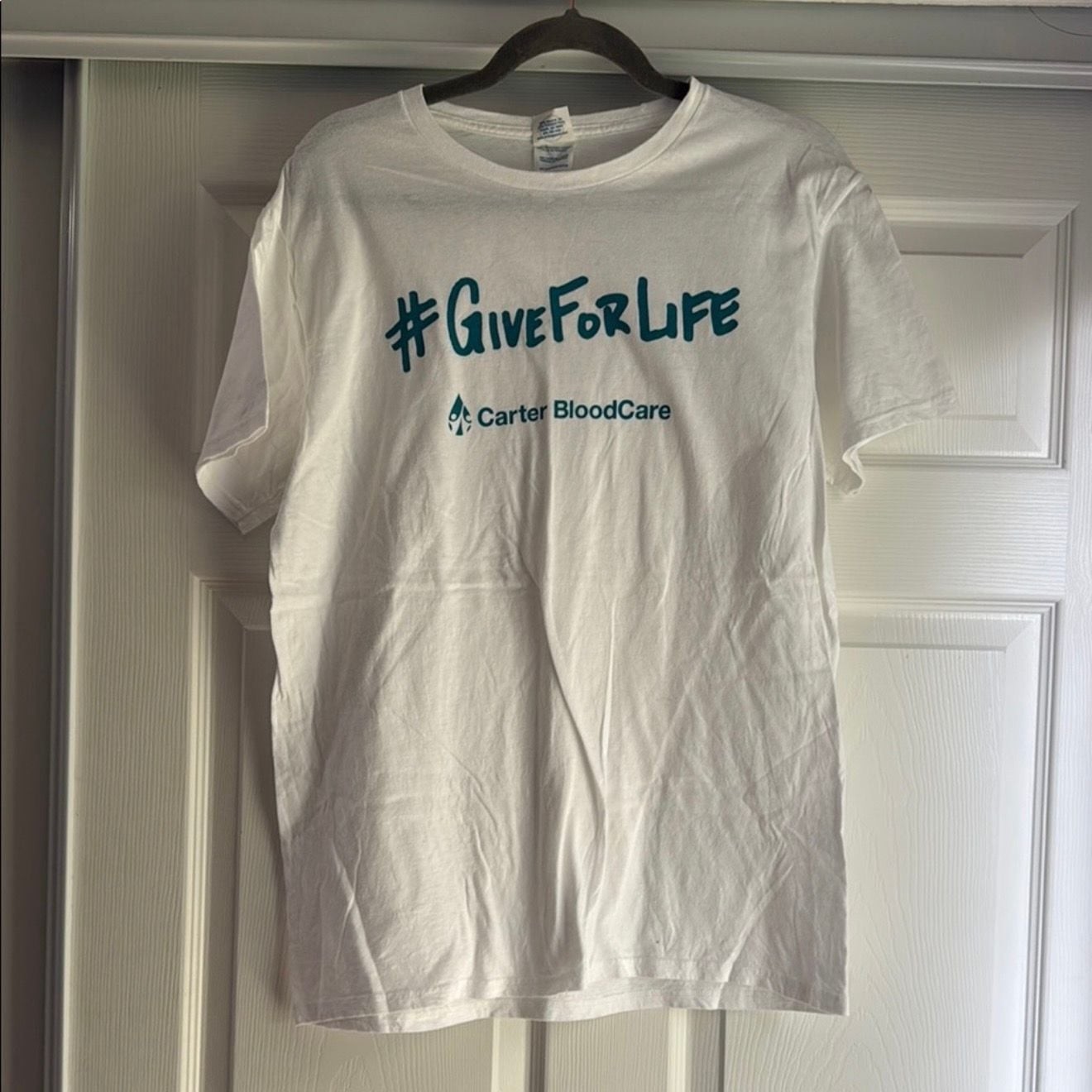 Delta Ringspun Carter BloodCare #GiveForLife Graphic T-Shirt Size Large